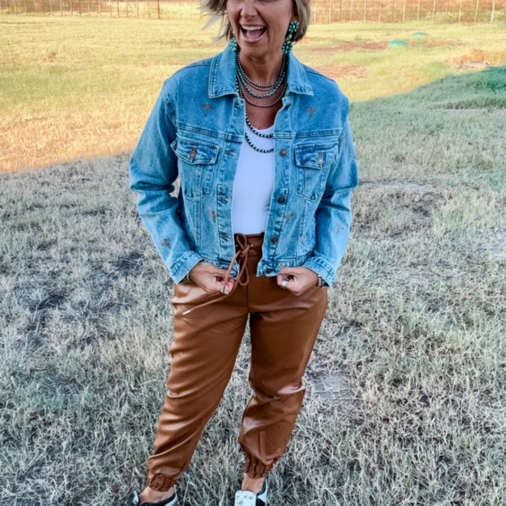 Faux Leather Joggers 2XL